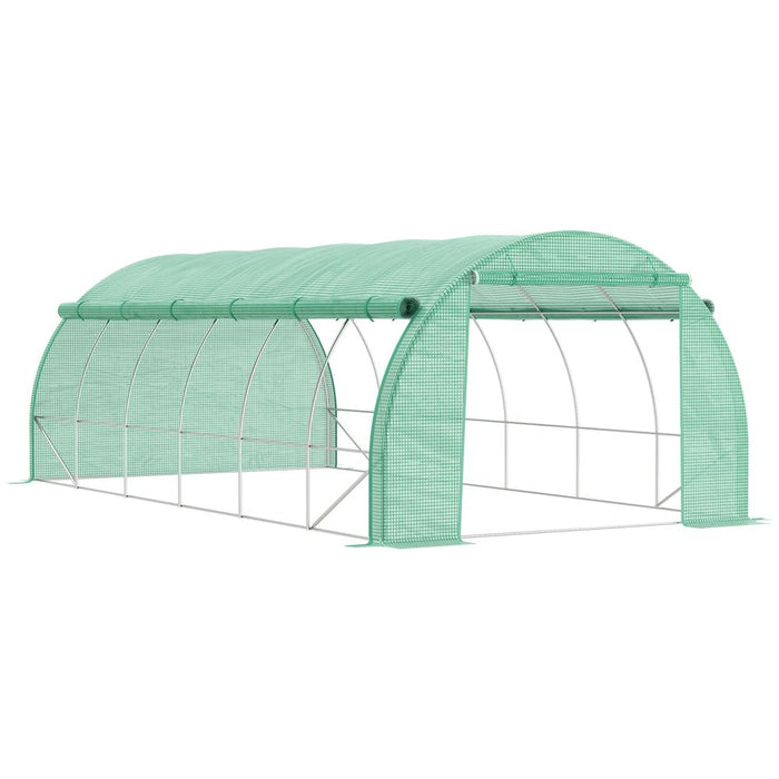 Premium Steel Frame Greenhouse Tent - 6x3x2m - Durable Polyethylene Cover - Optimal Ventilation