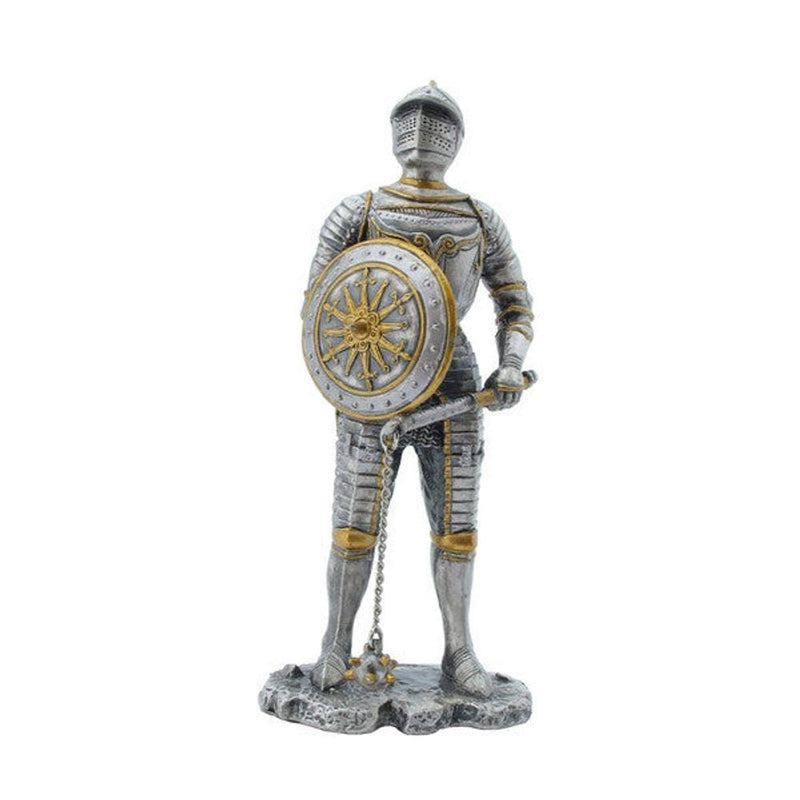 Knight With Shield and Flail - 15th Century (hand-cast statue sculpture) 10.5cm Height