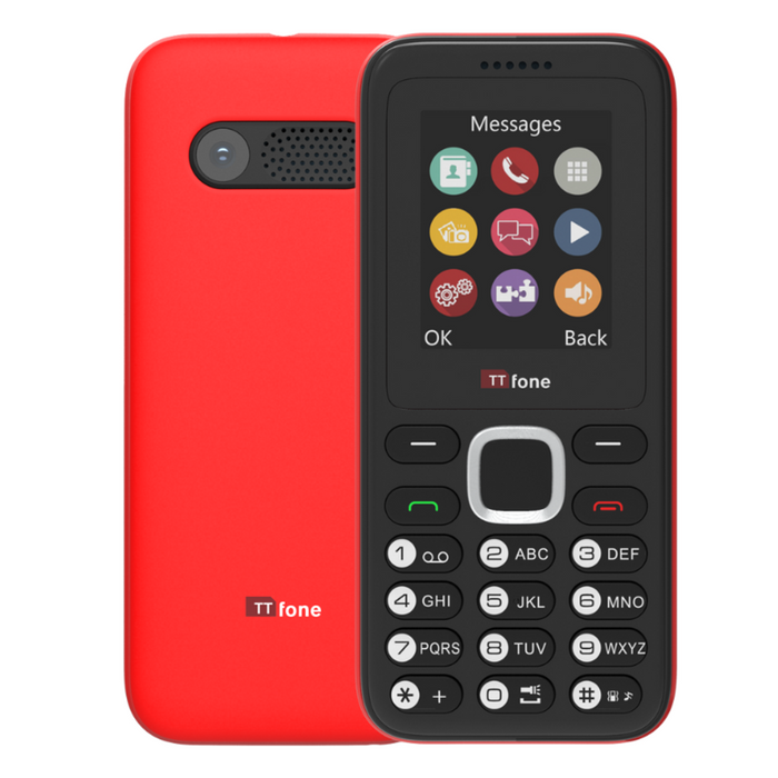 TTfone TT150 Red Dual SIM Mobile with USB Cable - Best Quality, Easy to Use