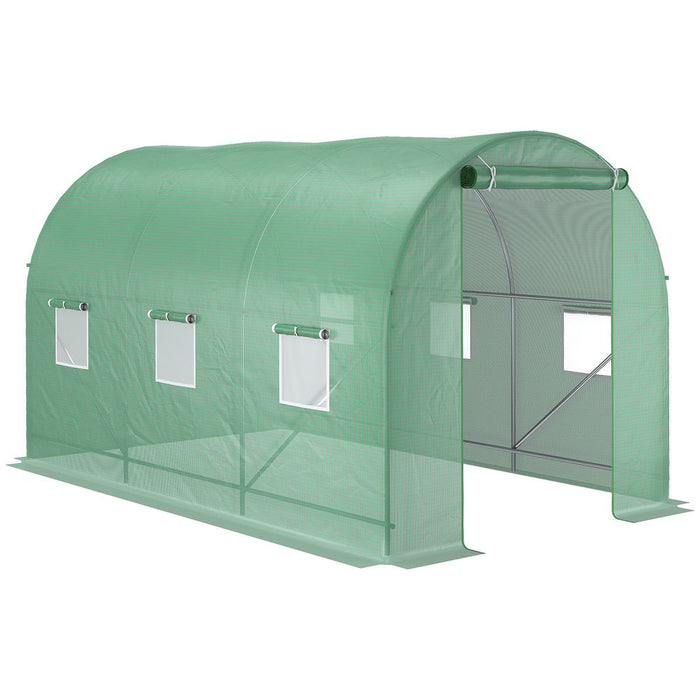 High-quality 3.5x3x2m Polytunnel Greenhouse Tent w/ PE Cover - Perfect for Home Gardening!