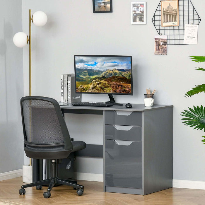 Premium Grey Computer Desk: Workstation with Drawers - High-Quality & Efficient