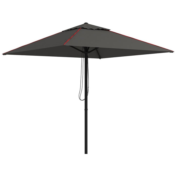 Premium Outsunny Grey Sun Parasol - Table Umbrella for Patio, Garden, Pool - Vent, High Quality, Easy to Use