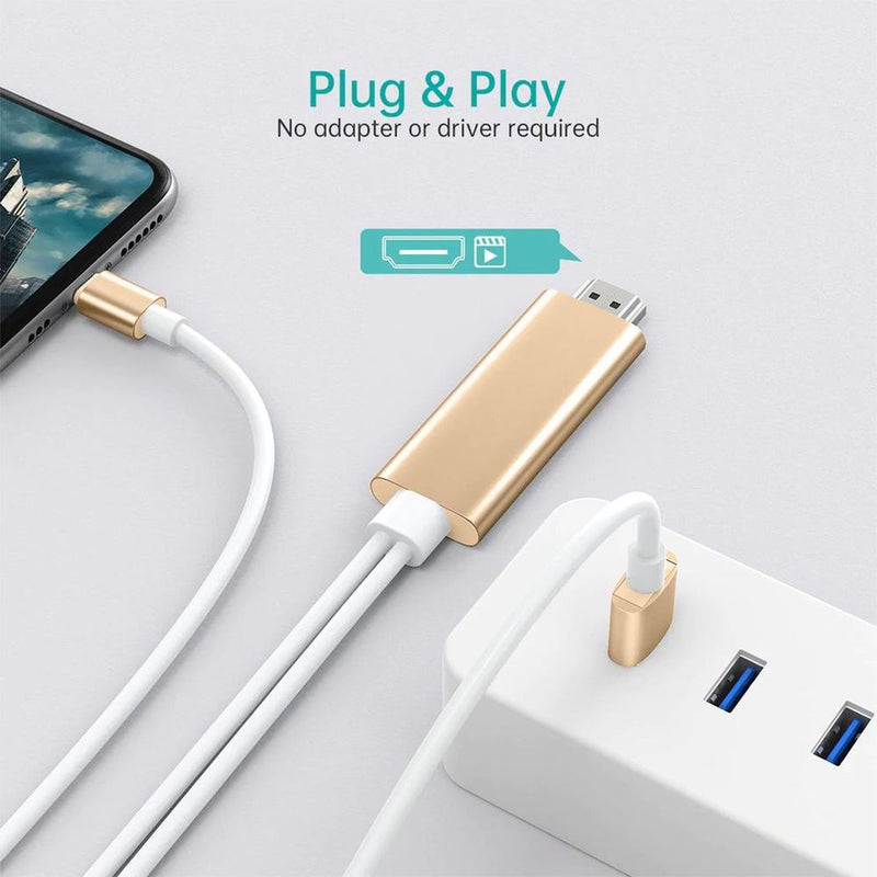 Aquarius Full HD HDMI Cable for Phone/Pad Gold: Quality Connector for HDTV & Projectors