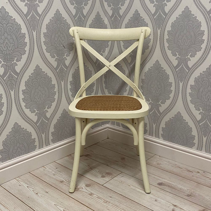 ELEGANT WHITE CROSS-BACK CHAIR