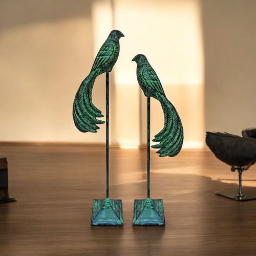 68/81CM SET 2 CAST IRON BIRDS
