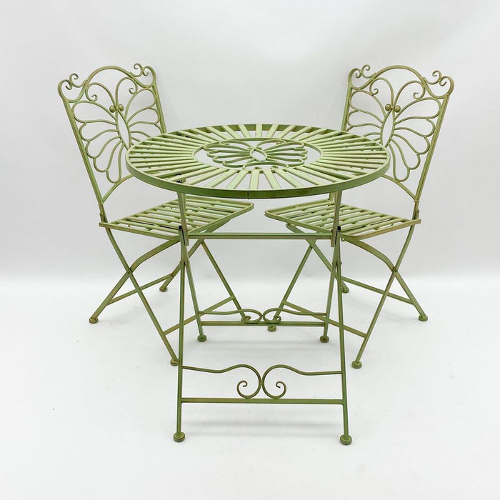 Premium Leaf Green Bistro Set - Foldable, Sturdy, and Versatile - Perfect for Relaxing Outdoors