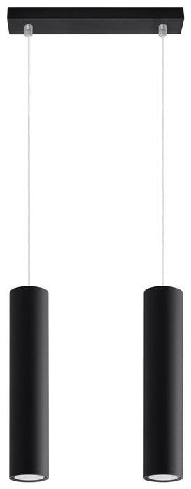 Pendant lamp LAGOS 2 - Black Round Tube Shape - Modern Loft Design - LED GU10