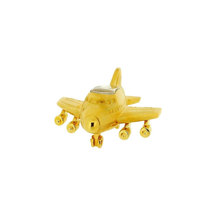 Miniature Clock Gold Plated Aeroplane Solid Brass IMP1015G - CLEARANCE NEEDS RE-BATTERY