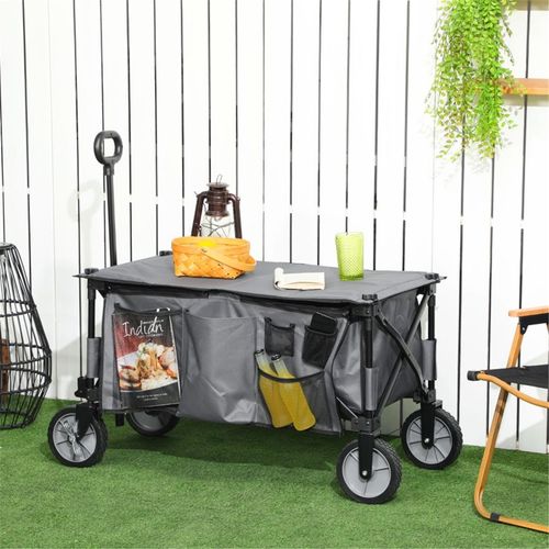 Garden Cart for camping, fishing, exercise, shopping, gardening Dark Grey 108L x 55W x 93H cm
