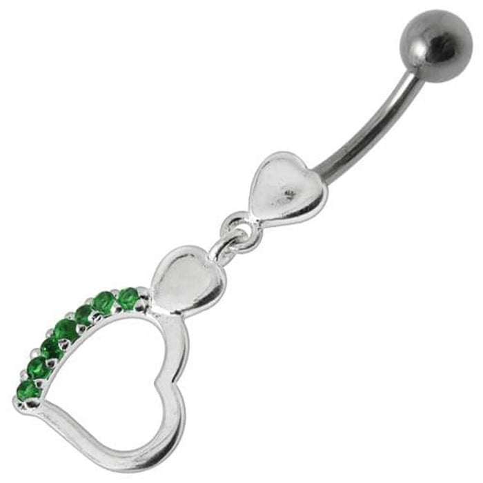 Fancy Single Heart Dangling Belly Ring