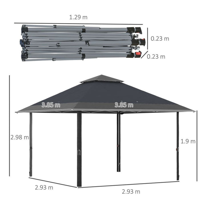 High-Quality 4x4m Outdoor Pop-Up Canopy Tent Gazebo - Adjustable Legs - Grey