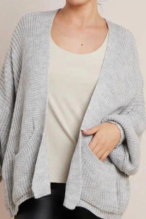 Crop Balloon Pocket Cardigan