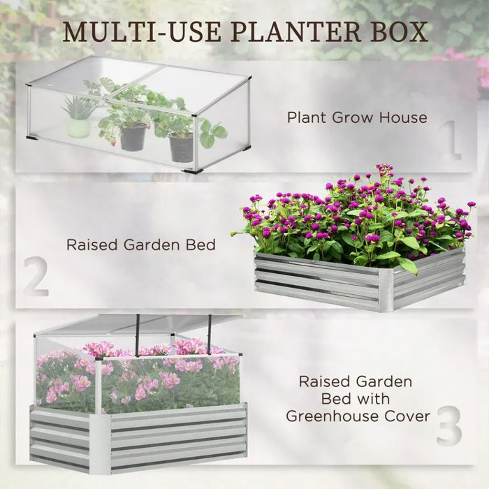 2-in-1 Raised Garden Bed with Mini Greenhouse - Protect Your Plants and Grow with Ease