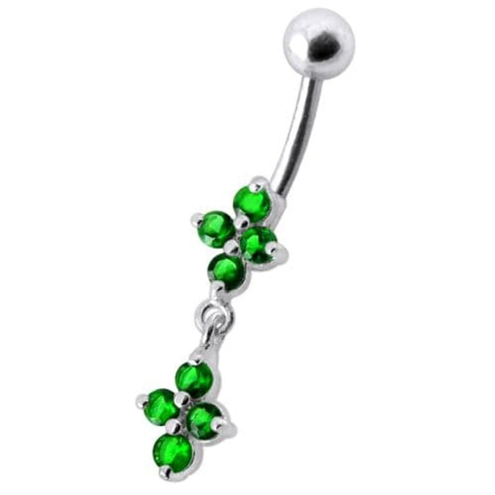 Fancy  Studded Dangling Body Jewelry Navel Ring