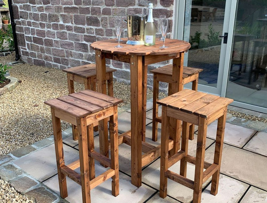 Premium Outdoor Bar Set - Solid Wood, Stylish Design, 4 Seater, Rot Free Guarantee