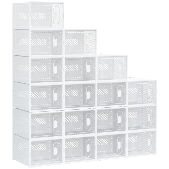 18PCS Clear Shoe Box - Stackable, UK/EU Size 12, 28x36x21cm - Quality & Convenience!