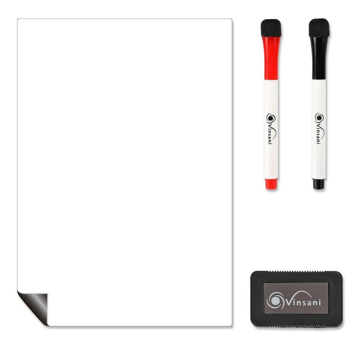 Vinsani A4 Whiteboard Bundle: 2 Markers, Eraser