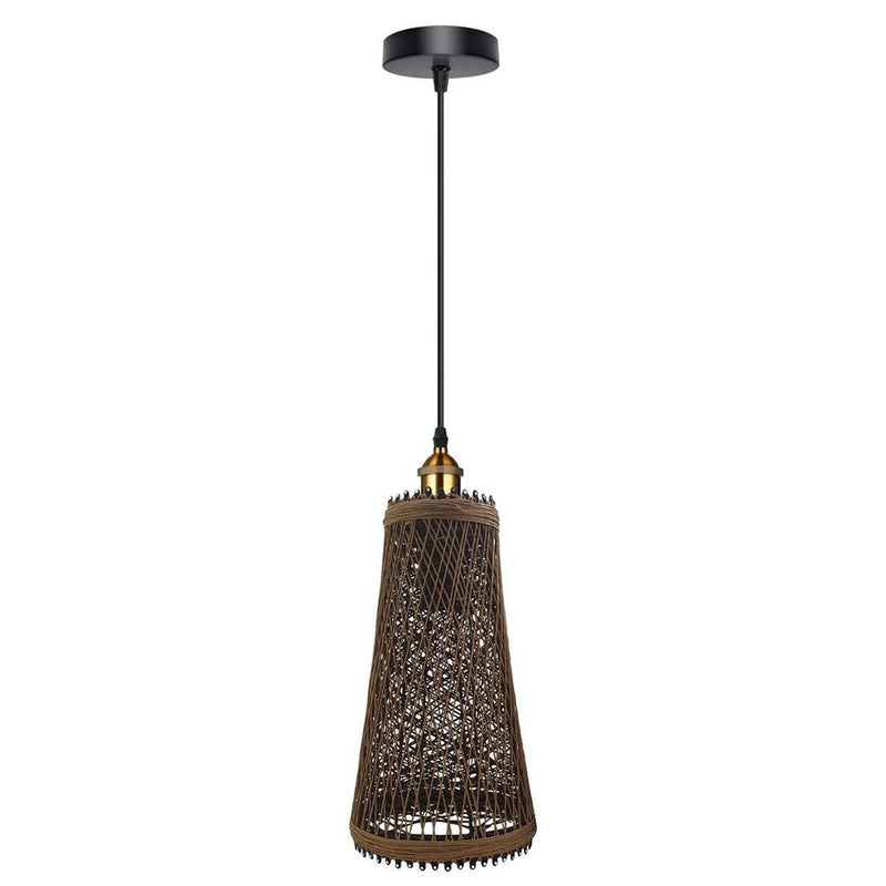 Vintage Industrial Style Pendant Light Shade - Natural Rattan Wicker - High Quality - Perfect for Home Decor & More!