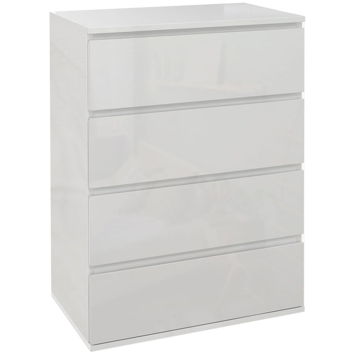 HOMCOM High Gloss 4 Drawer Dresser - Spacious, Stylish, & Organized Storage