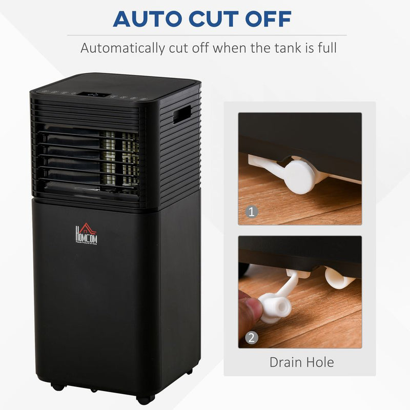 HOMCOM 7000 BTU 4-In-1 Portable Air Conditioner Unit Cooling Dehumidifying Ventilating for Room up to 15m², with Fan, Remote, 24H Timer, Window Mount Kit, R290, A Energy Efficiency