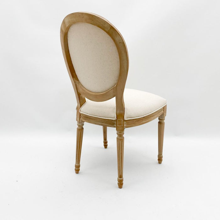 Luxurious Cream Linen Louis Armchair - High Quality, Elegant Design