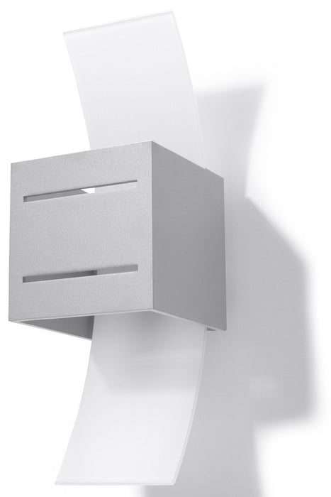 Modern Grey Wall Lamp: LORETO Square Design, Up/Down Light, G9 Bulb