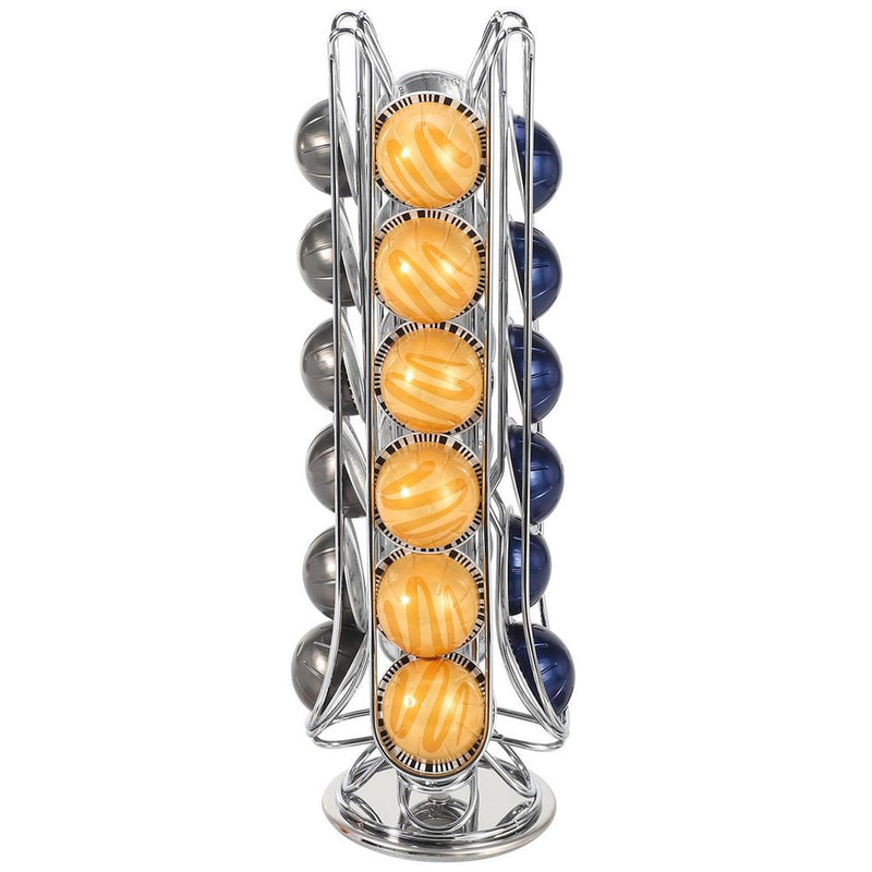 VINSANI CHROME 24 COFFEE POD STAND - Organize and Display your Flavors with this Sleek Holder!