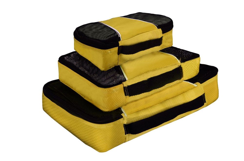 VINSANI 3pk Packing Cubes - Save Space, Travel Easier, Premium Quality - Yellow