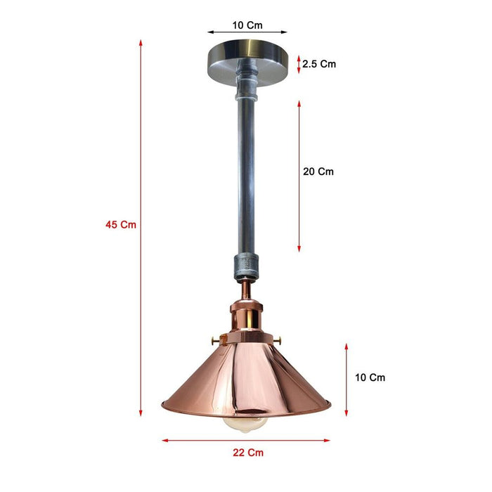 Industrial Retro Pendant Light Shade Suspended Ceiling Pipe Lights Metal Lamp UK