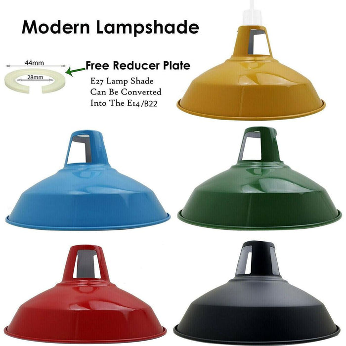 Retro Barn Light Shades Modern Ceiling Pendant Lampshades Metal Various Colors