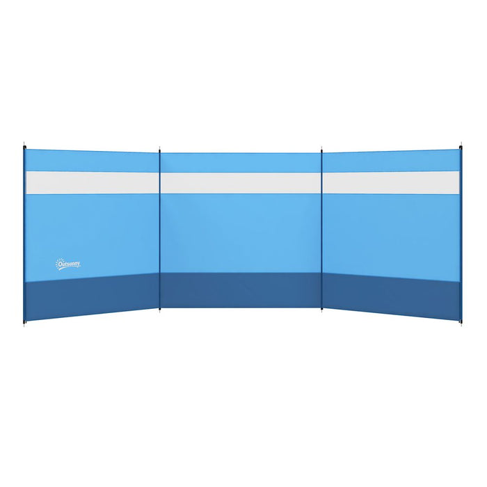 Outsunny Camping Windbreaks with Clear Windows and Carry Bag, 440 x 140cm