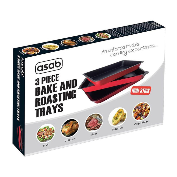 High Quality 3pc Non-Stick Baking Trays | Cook Multiple Ingredients | Micro-Oven, Freezer & Oven Safe | Fast & Easy Cleaning