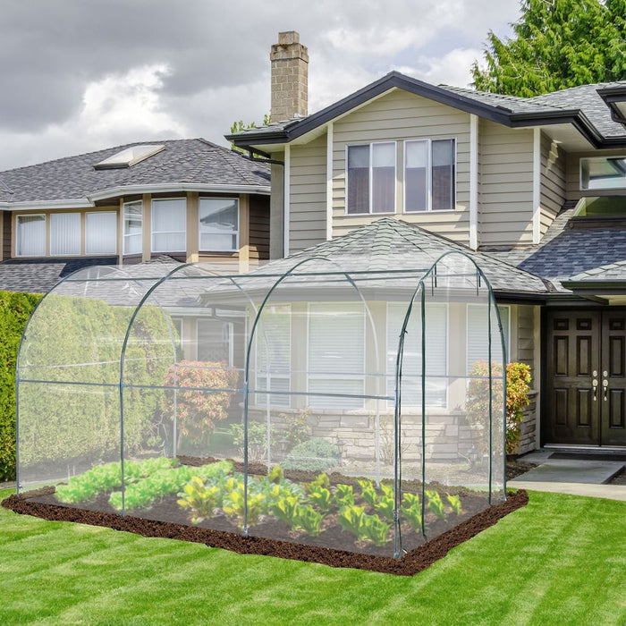 Walk-in Transparent Greenhouse, Steel Frame - Extend Growing Season, Durable PVC, Stable Structure