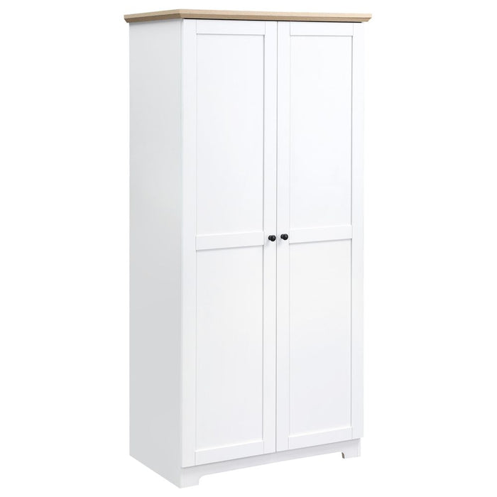 White Wooden Storage Cabinet - 172cm, 2 Doors, 4 Shelves - High Quality & Spacious