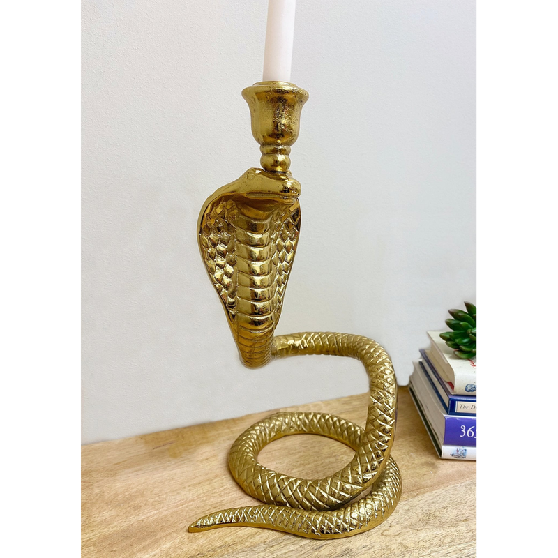 Snake Candle Holder: Large Gold, Realistic Detail, Statement Piece, High Quality