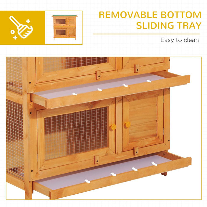 Premium Rabbit Hutch | Outdoor Wooden Bunnies House | 2 Sizes | Weather-Resistant