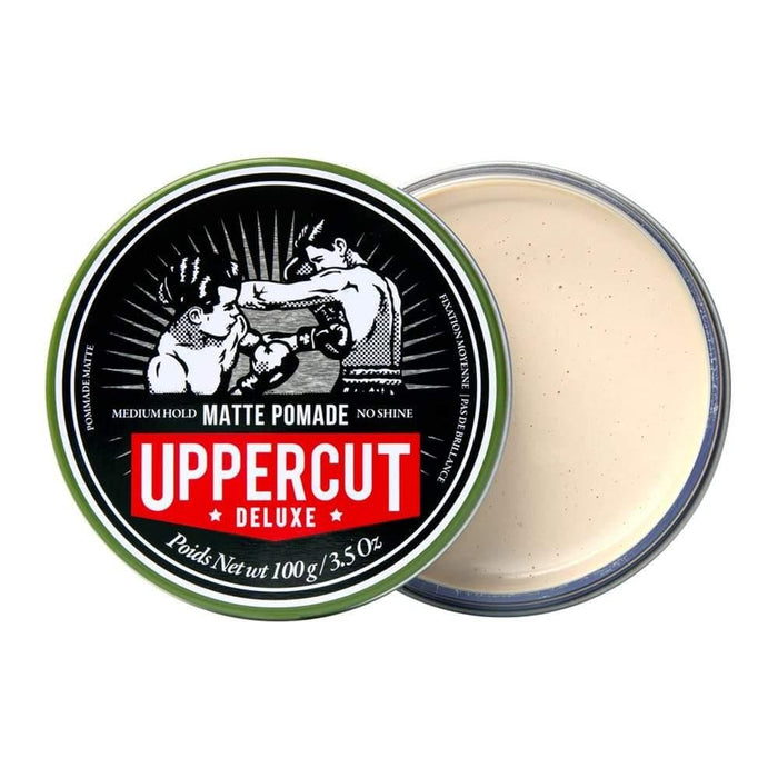 Premium Uppercut Deluxe Matte Pomade - Medium Hold, Natural Matte Finish - Ideal for All Hair Types - 100g