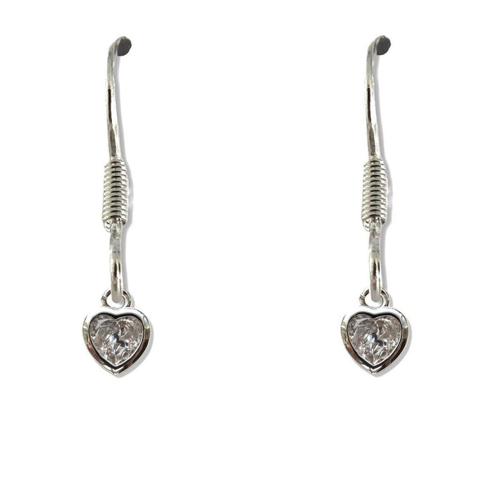 Cubic Zirconia Heart Drop Earrings | Ideal Birthday or Christmas Gift