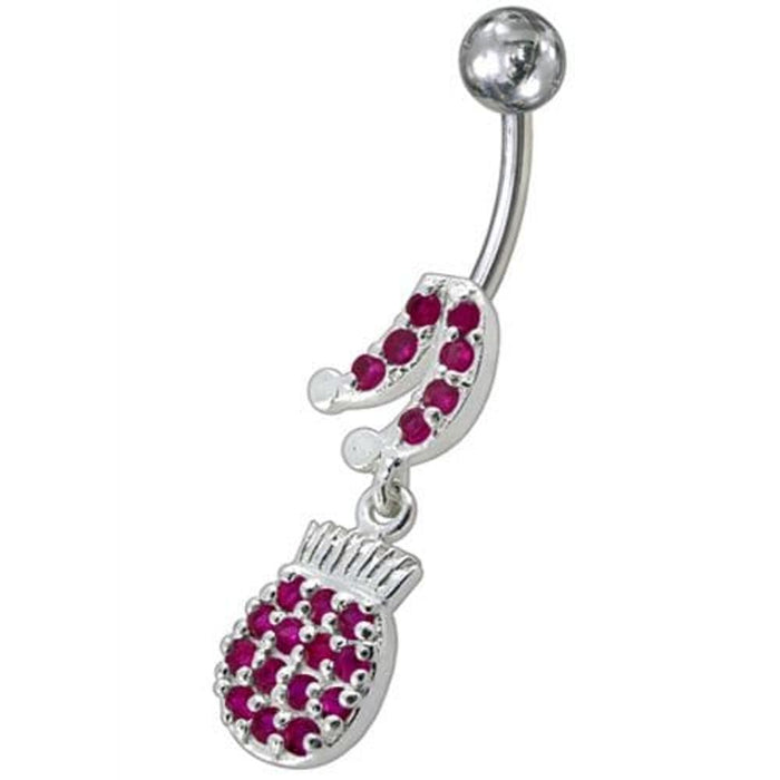 Fancy Fruits Jeweled Dangling Navel Belly Ring