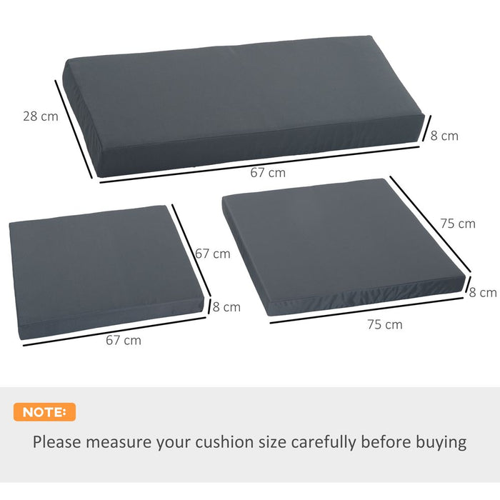 Premium Grey Outdoor Cushion Pads - 7 Pcs, Rattan Patio Conversation Set - Top Quality!