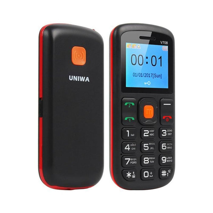 Uniwa V708 Big Button Mobile Phone For Elderly Dual SIM - SOS Mobile Phone