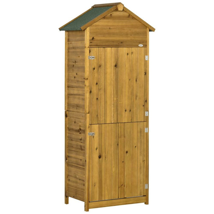 Premium Wooden Garden Storage Shed Tool Cabinet - Lockable Doors, Weather-Resistant, High-Quality - 191.5x79x49cm