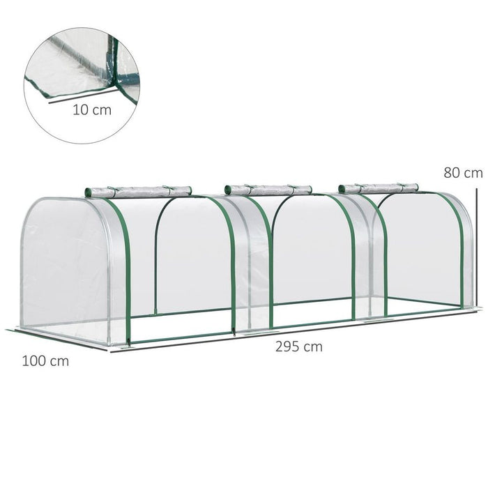 Tunnel Greenhouse Steel Frame Garden w/ Zipped Doors-Protect Crops & Nurture Plants