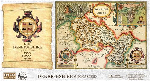 Denbighshire Historical Map 1000 Piece Jigsaw Puzzle (1610)