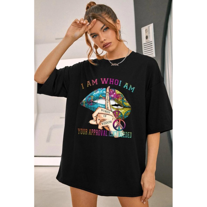 Ladies Whishper Words of Wisdom Oversized T Shirt Top