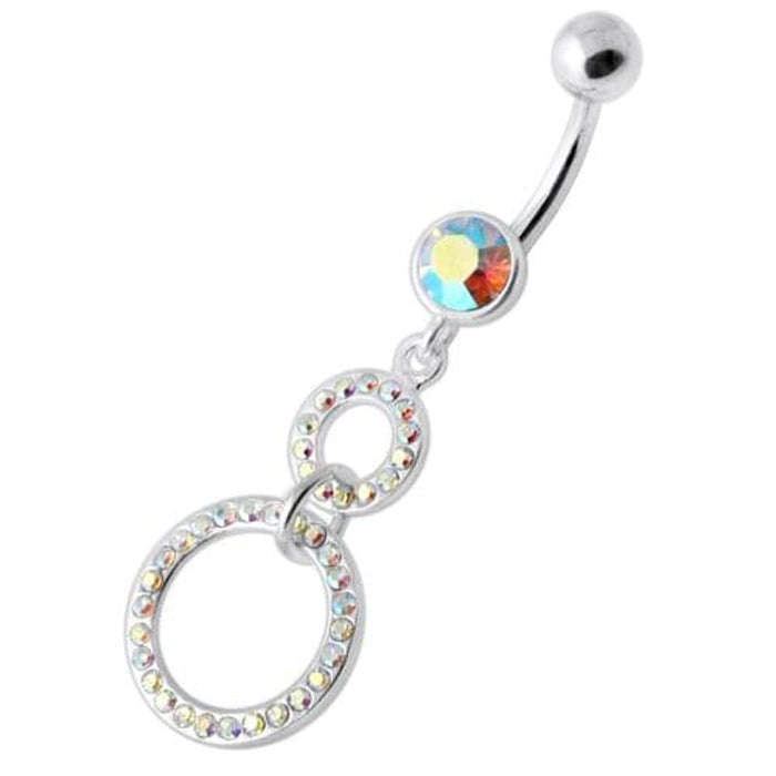 Dangling Jeweled Round Hangings Belly Bar