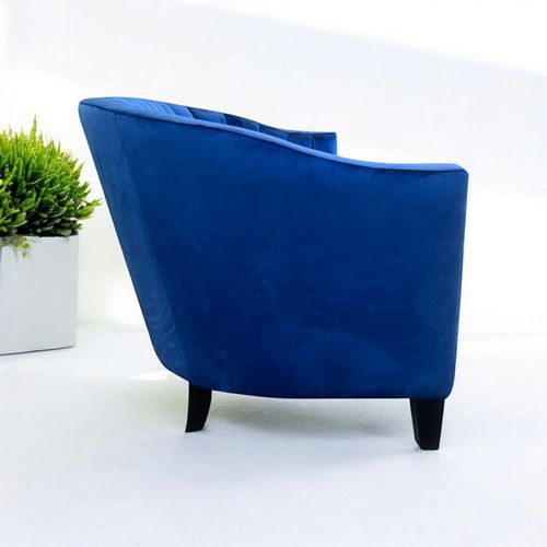 147CM 2 SEATER BLUE VELVET LOVESEAT