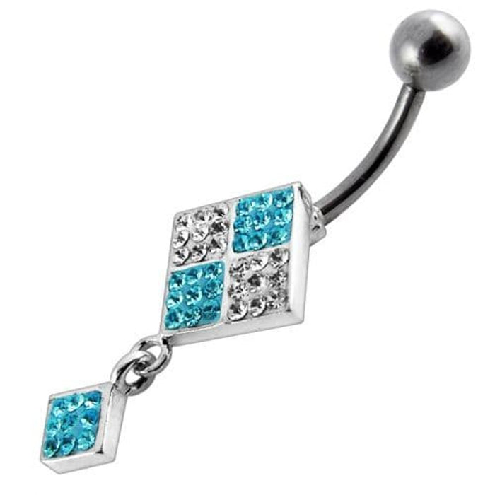 Silver Fancy Dangling Banana bar Navel Belly Ring