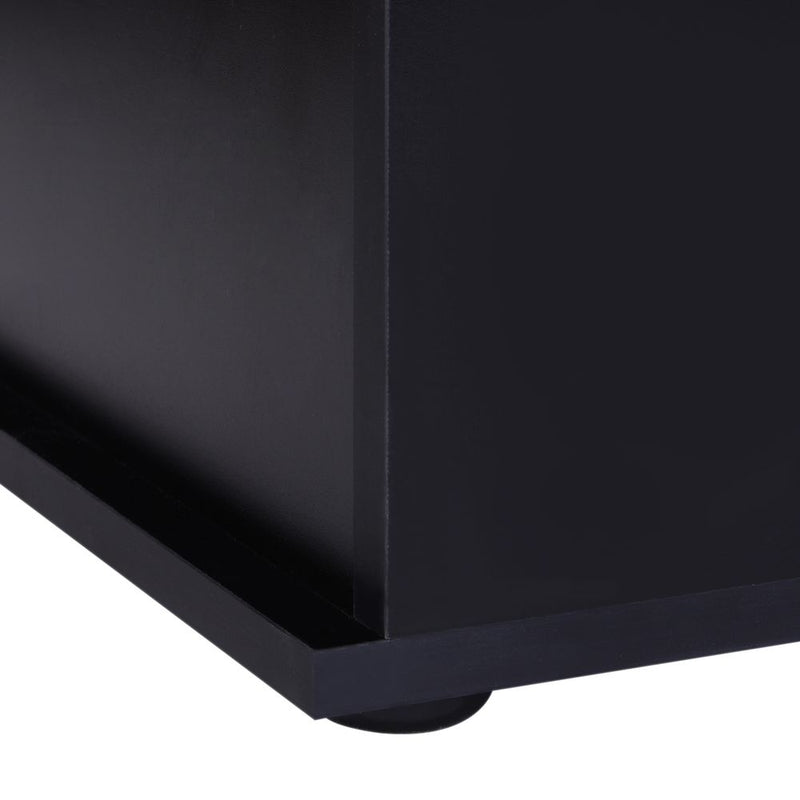 HOMCOM Wooden Storage Box Clothes Toy Chest Bench Seat Ottoman Bedding Blanket Trunk Container with Lid - Black