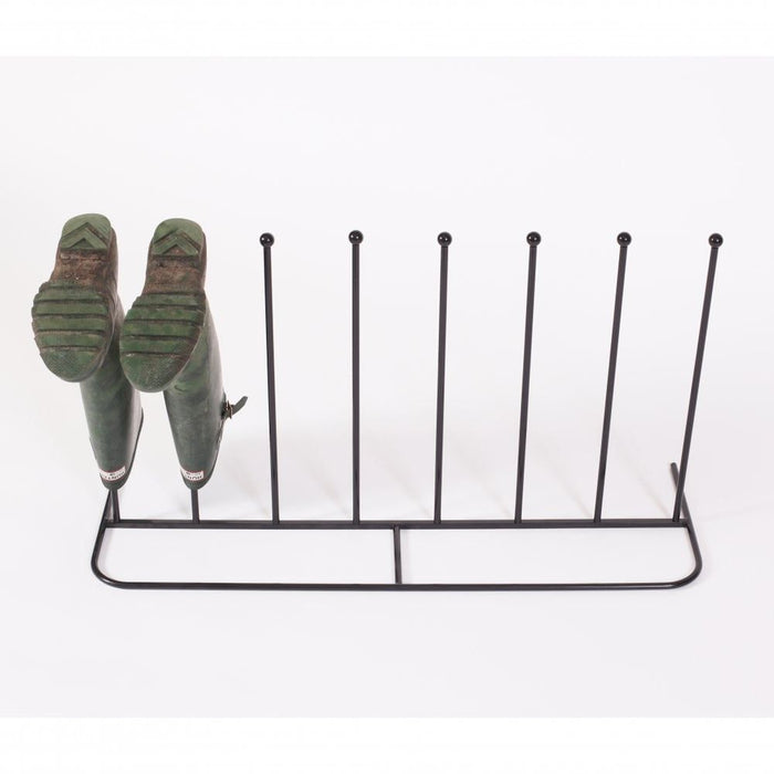 Space-Saving 4-Pair Boot Rack - Steel Black Powder Coated Stand